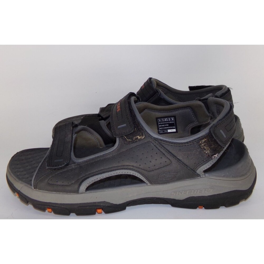 Skechers Tresmen Garo Sandals Mens 14 Relaxed Fit Black Adjustable Open Toe
